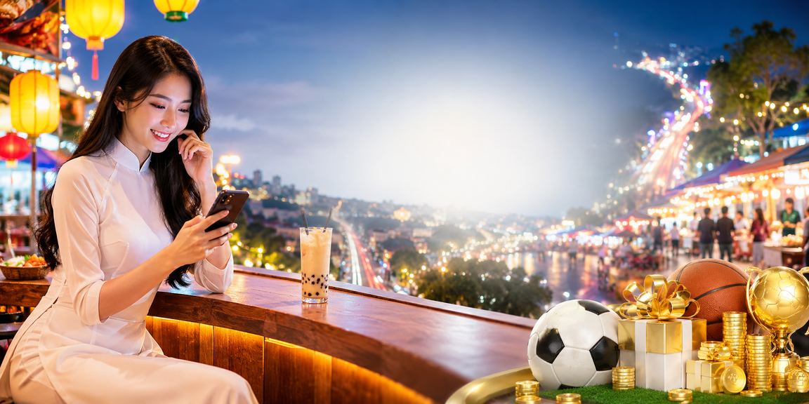 Người dùng tại Đà Lạt mặc áo dài sử dụng casino trên điện thoại di động